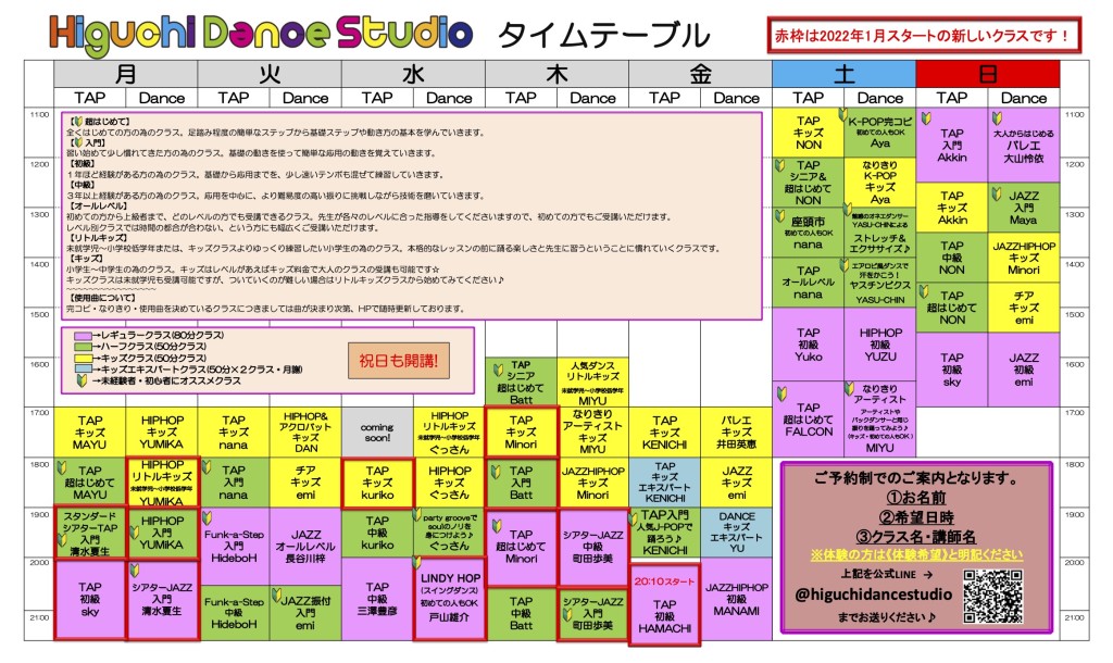 2022.1〜タイムテーブル
