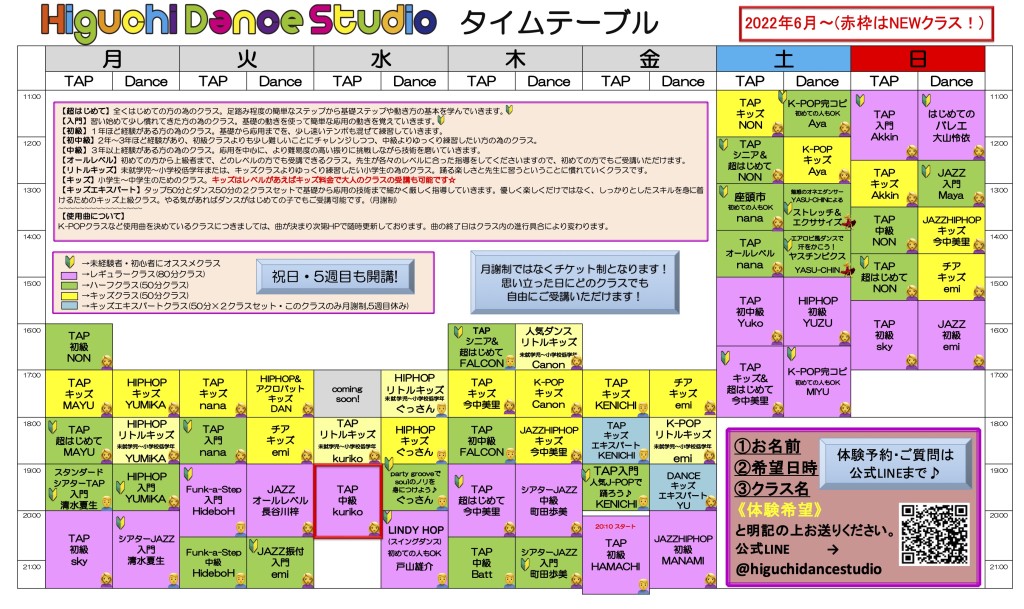 2022.6~タイムテーブル